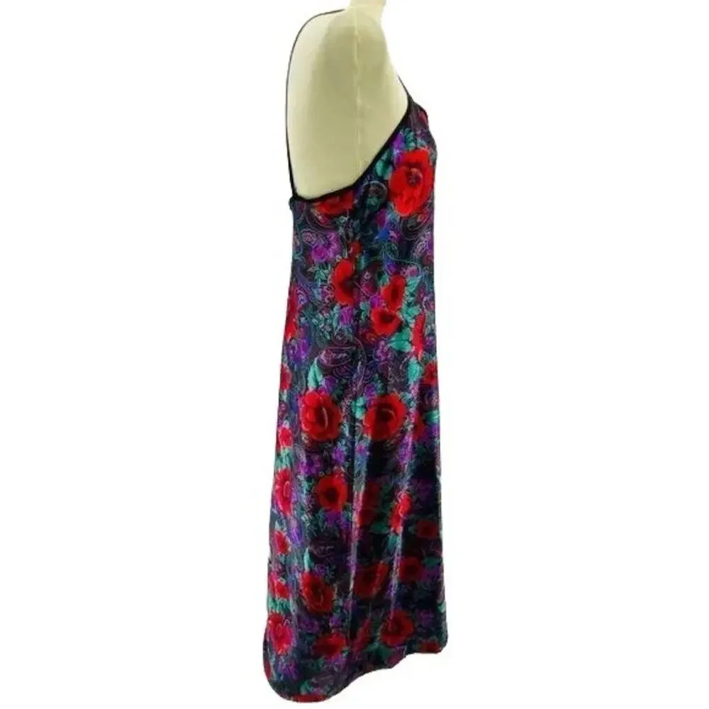 Vintage Delicates Nightgown Long Sleep Dress Medium Rich Floral - Picture 4 of 7